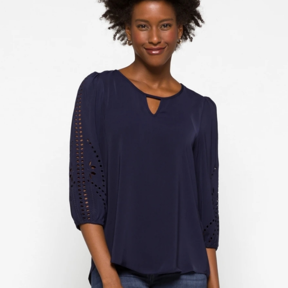 41 Hawthorn Hersten Embroidery Detail Top navy med